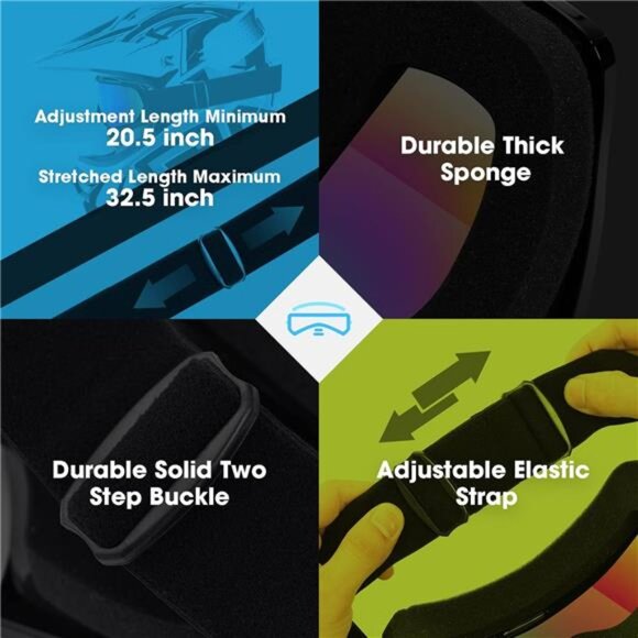 Adult Dirt Bike Goggles, 2-Pack ATV Motorcycle Goggles for Men & Women, Wide - Picture 5 of 7